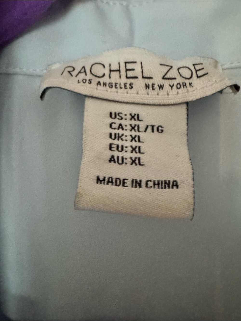 Rachel Zoe Light Blue Button-Up Shirt - Elegant Women's Top size XL - Picture 2 of 5